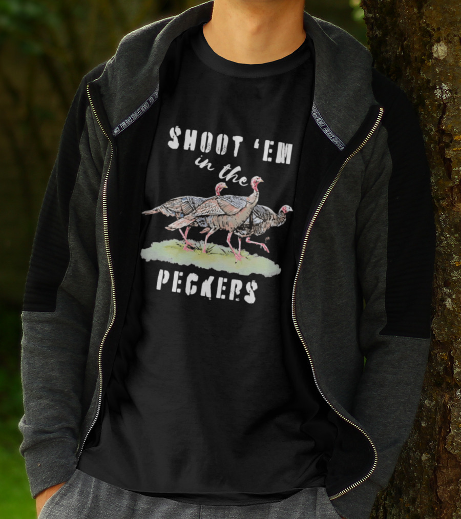 Shoot 'Em In The Peckers Three Turkeys T-Shirt