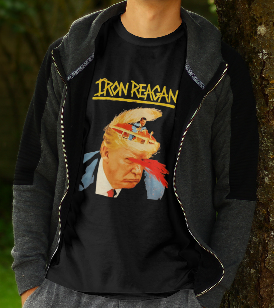 Iron Reagan Trump Cartoon Laser Beam Eye T-Shirt
