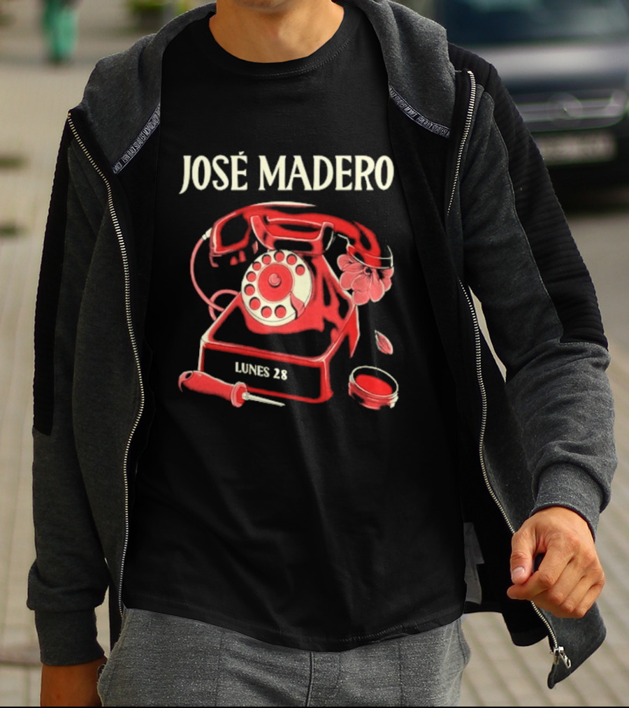 José Madero Lunes 28 Retro Red Telephone T-Shirt
