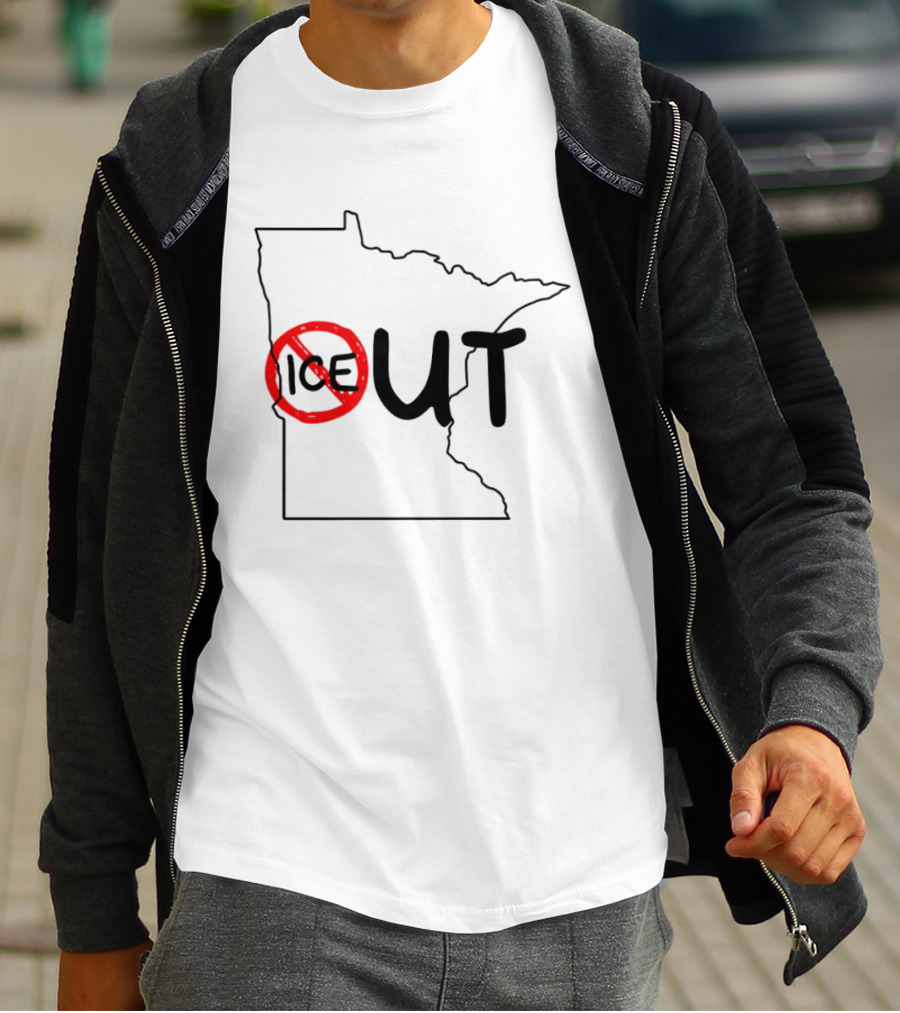 Humorous Minnesota Map Ice Out T-Shirt