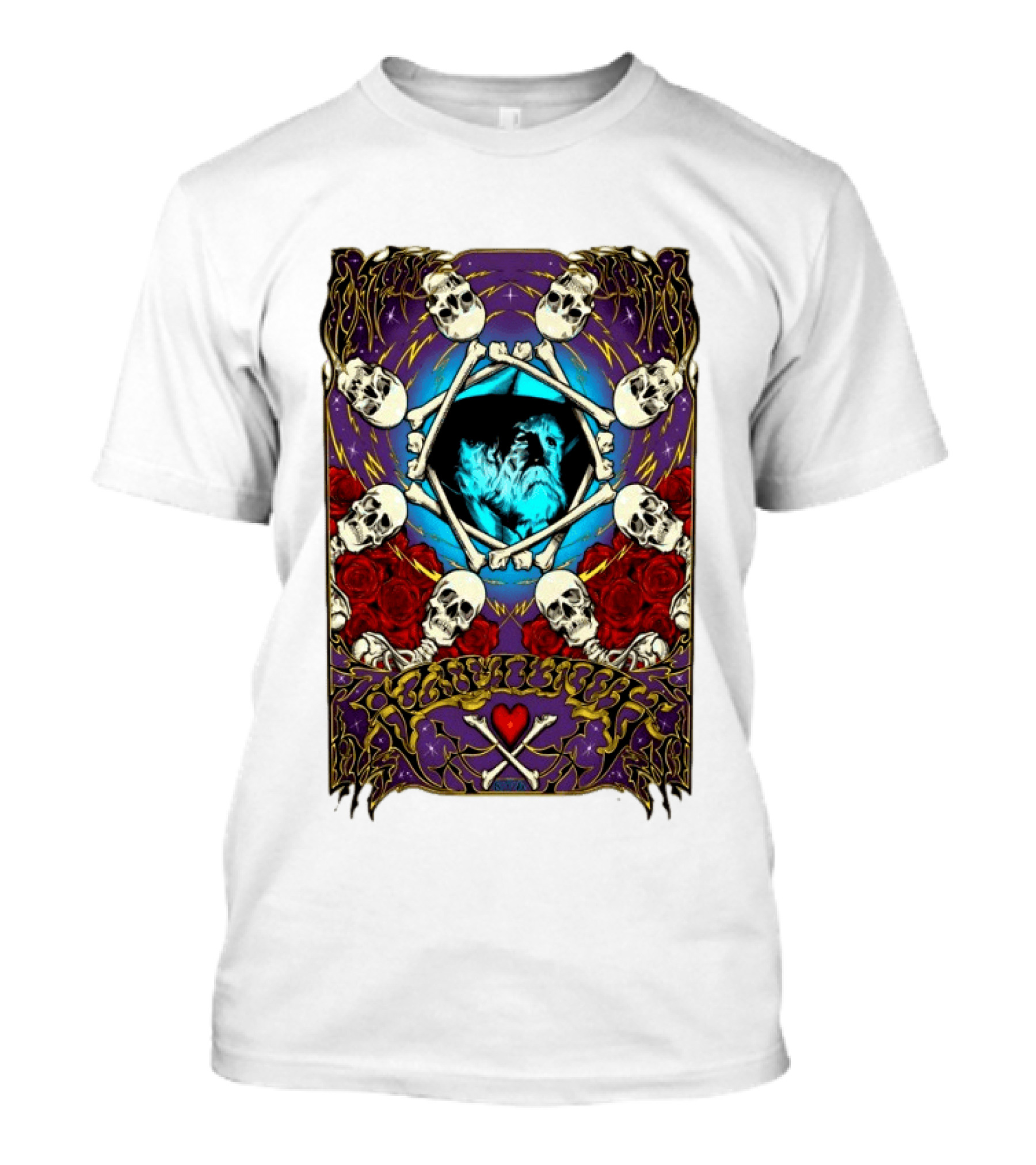 Skull And Roses Psychedelic Tribute Boby Weir In Loving Memory T-Shirt