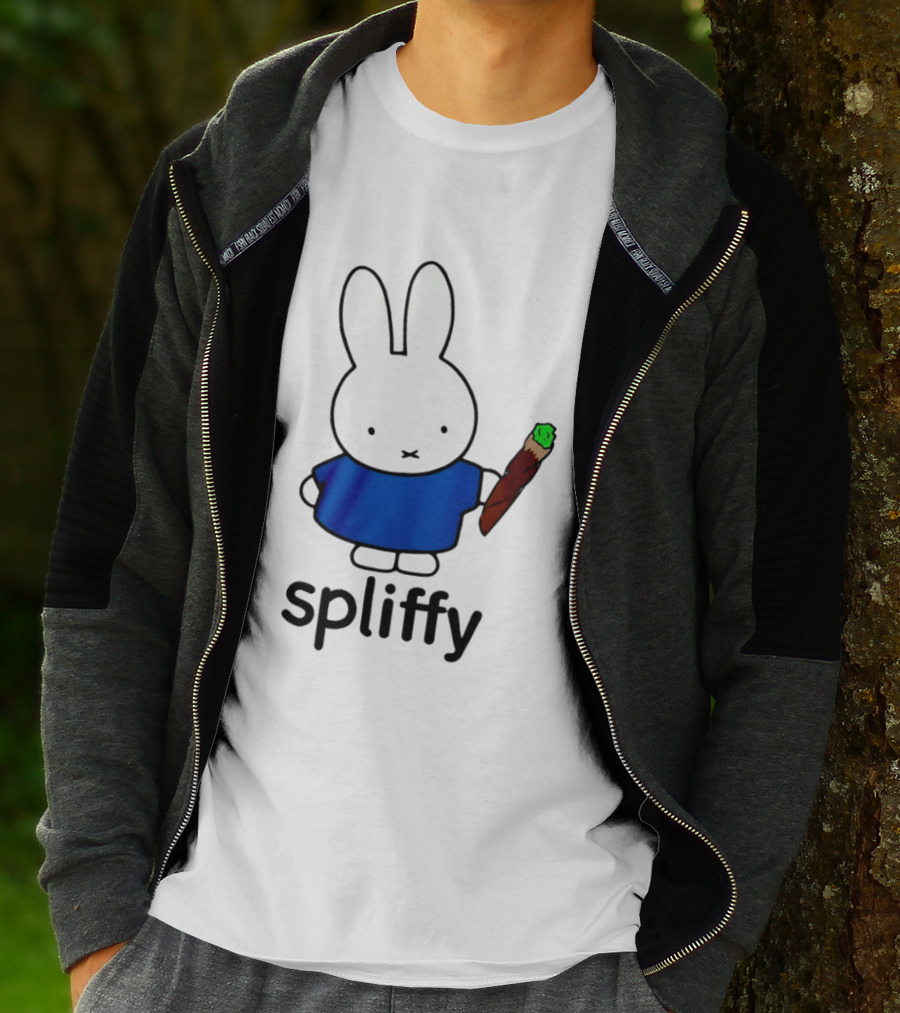 Bunny Spliffy Character Holding Joint T-Shirt