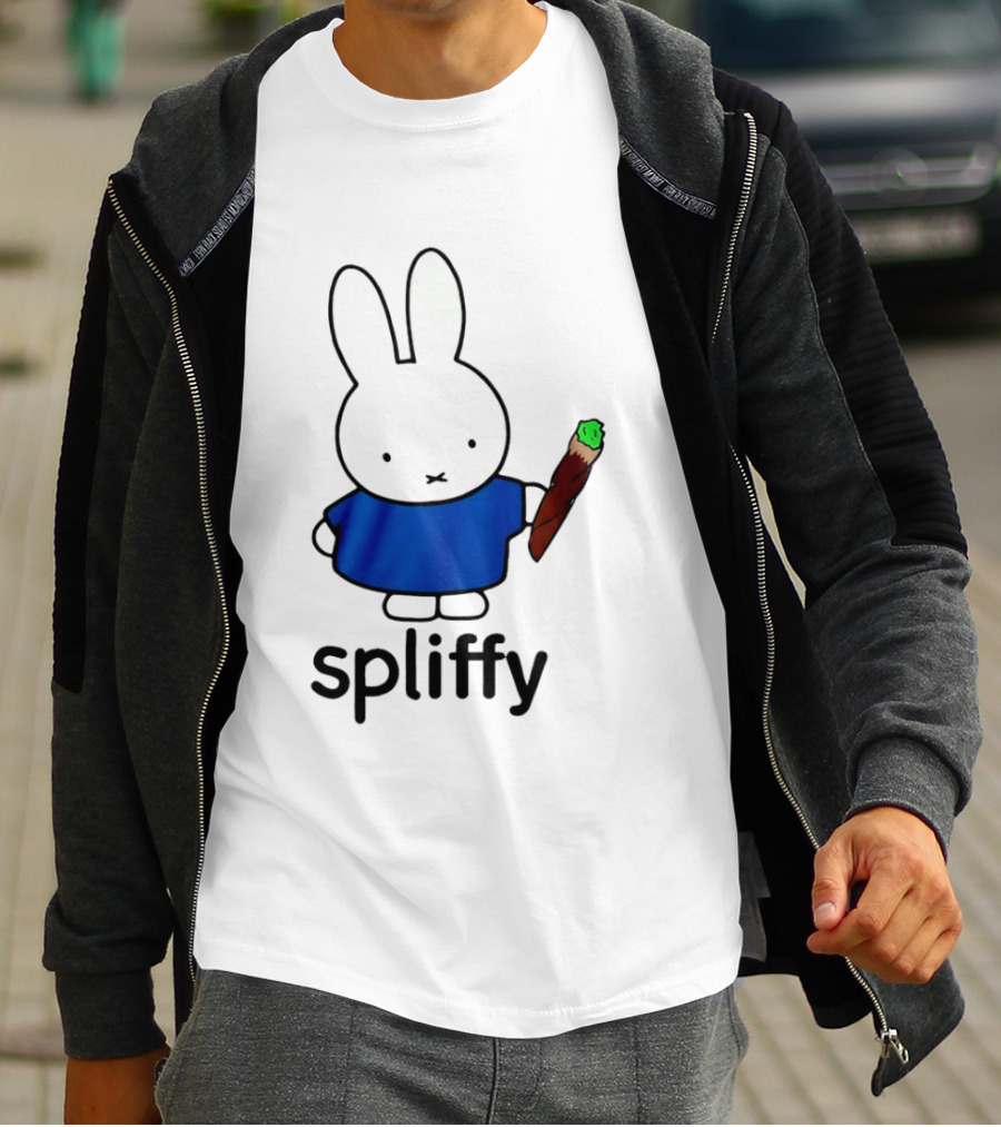 Bunny Spliffy Character Holding Joint T-Shirt