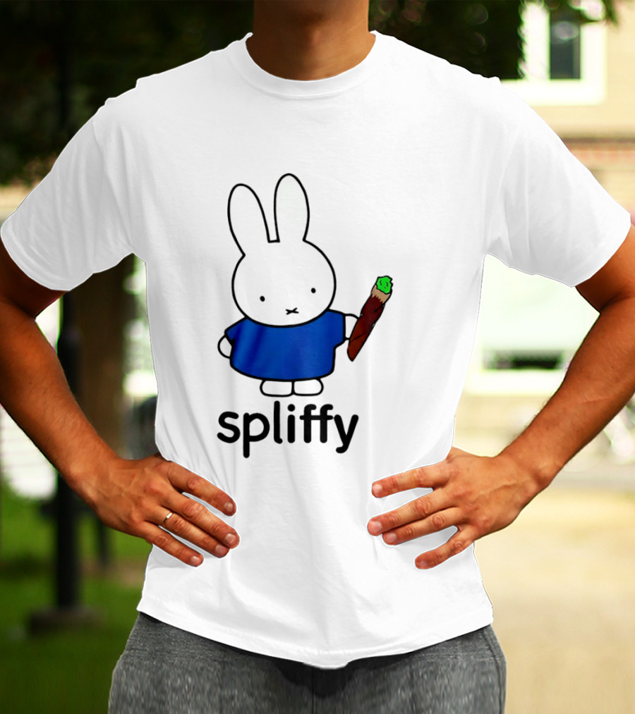 Bunny Spliffy Character Holding Joint T-Shirt