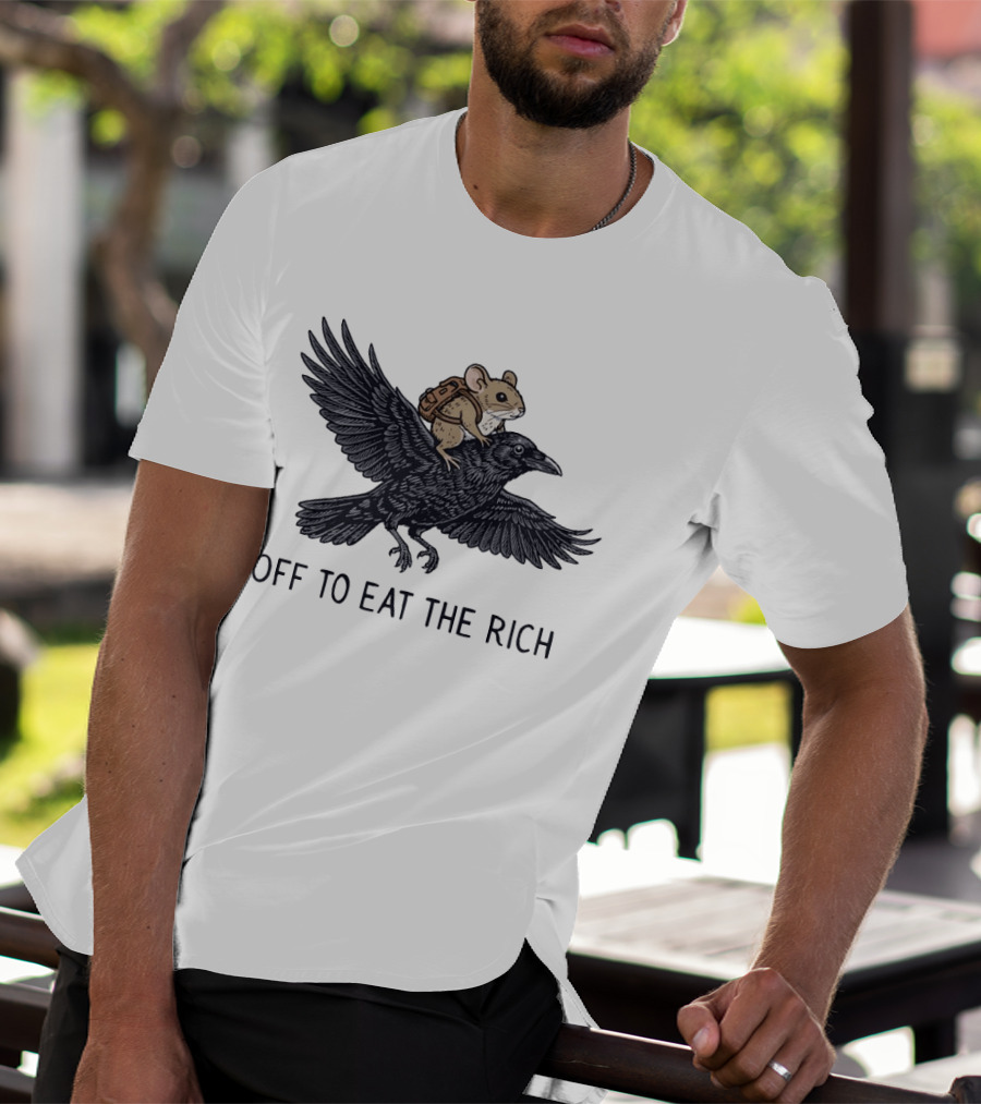 Mouse Riding Raven Off To Eat The Rich T-Shirt
