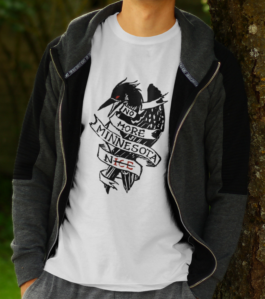 No More Minnesota Nice Black Bird Banner T-Shirt