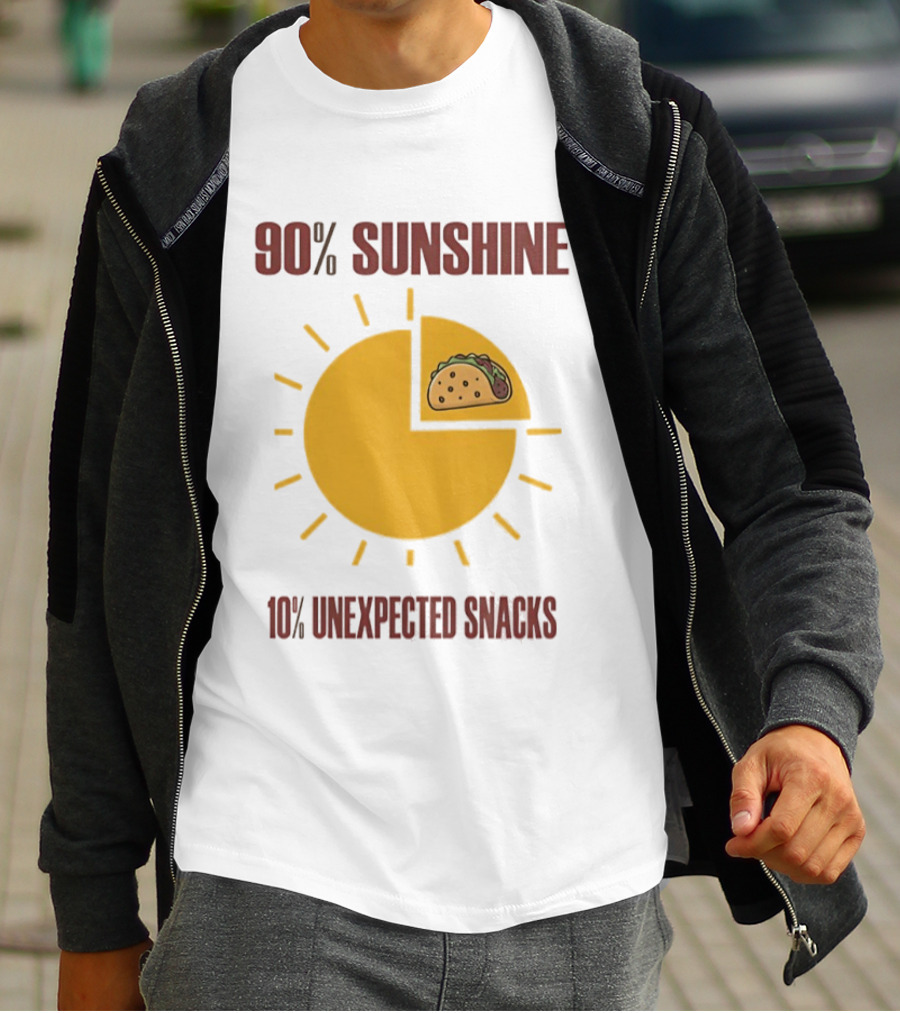 90 Percent Sunshine 10 Percent Unexpected Snacks Tacos Pie Chart T-Shirt