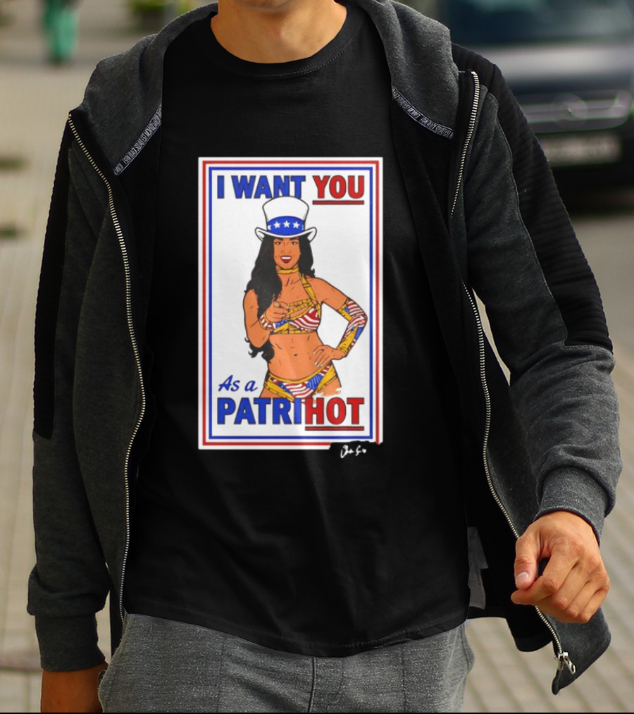 Chelsea Green Seattle Seahawks I Want You As A Patrihot Star Spangled Bikini T-Shirt