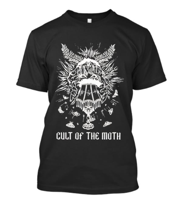 Cult Of The Moth Lamp With Moth Head And Floral Details T-Shirt