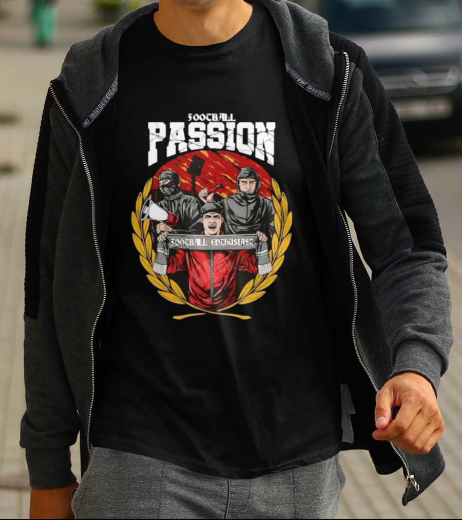 Football Passion Enthusiast Ultras Megaphone Flare Stadium T-Shirt