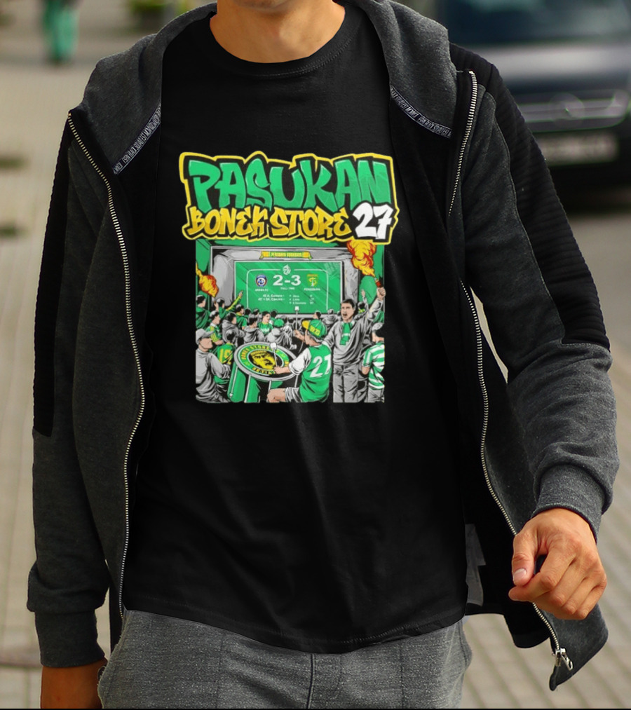 Pasukan Bonek Store 27 Persebaya Surabaya Football Fans 2 3 Match Celebration T-Shirt