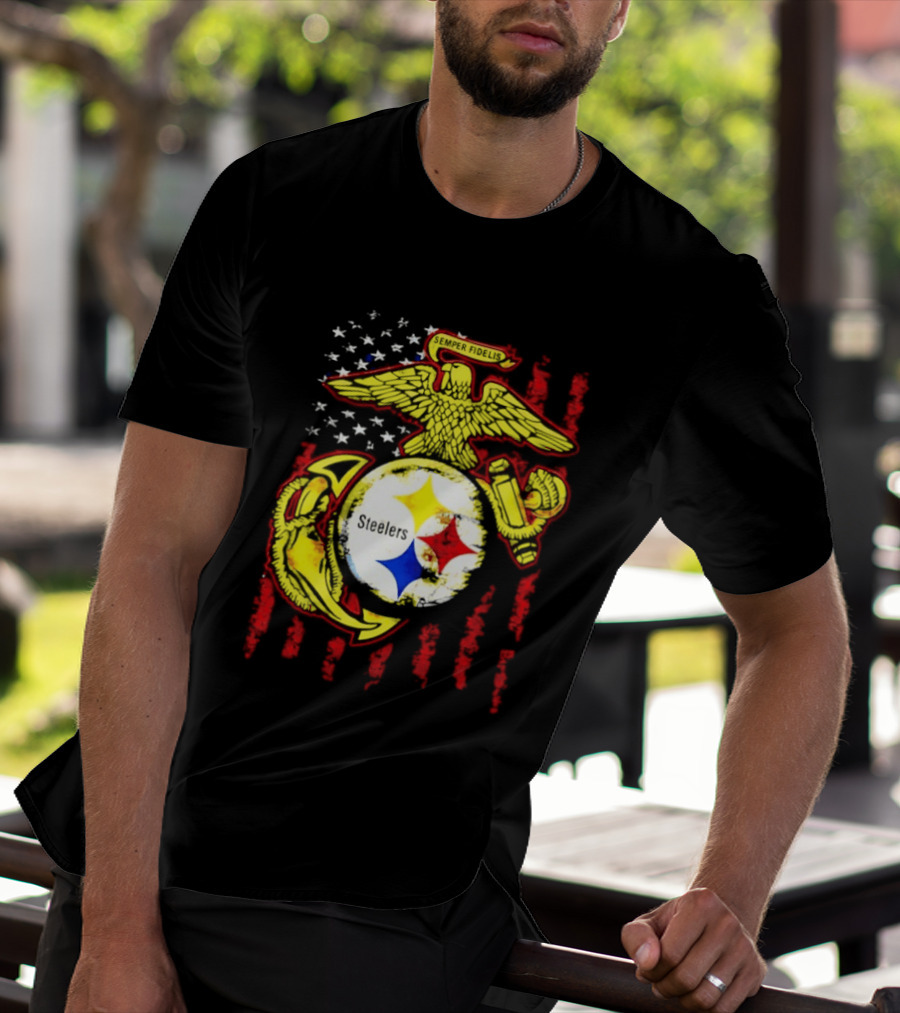 Pittsburgh Steelers United States Marine Corps Symbolic T-Shirt