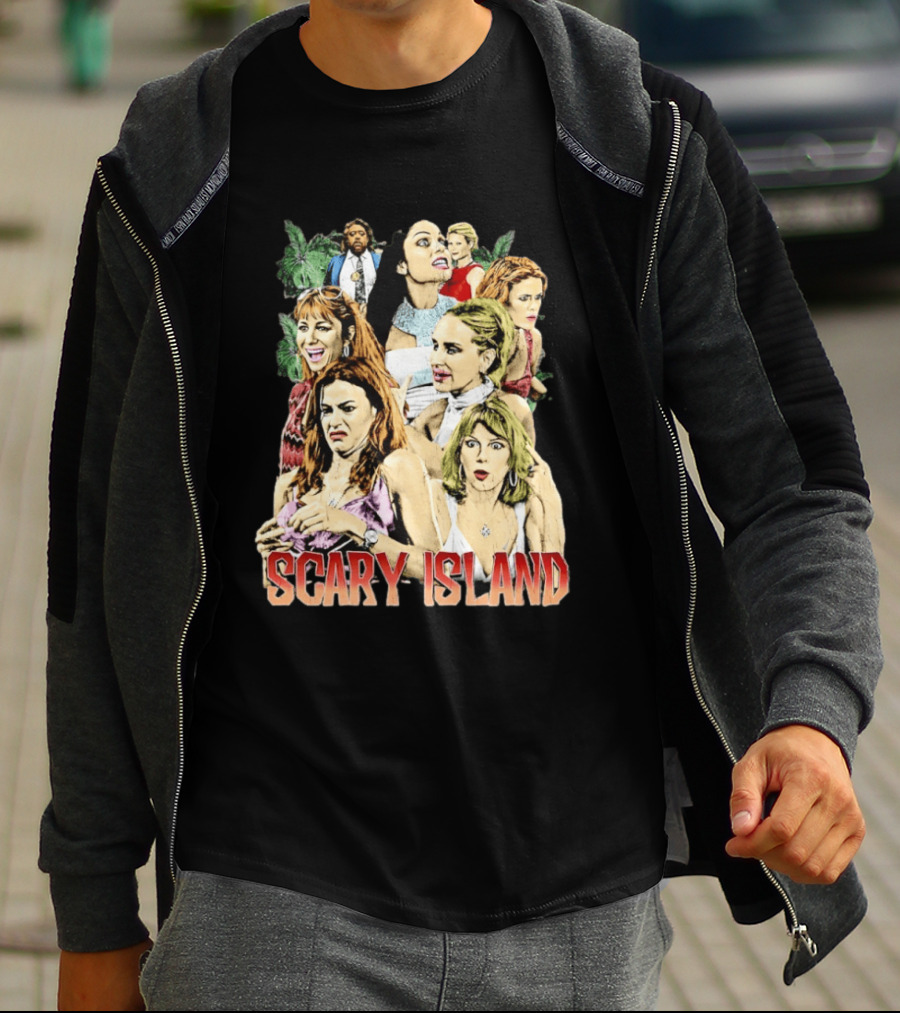 Scary Island Characters Jungle Adventure Cast Collage T-Shirt