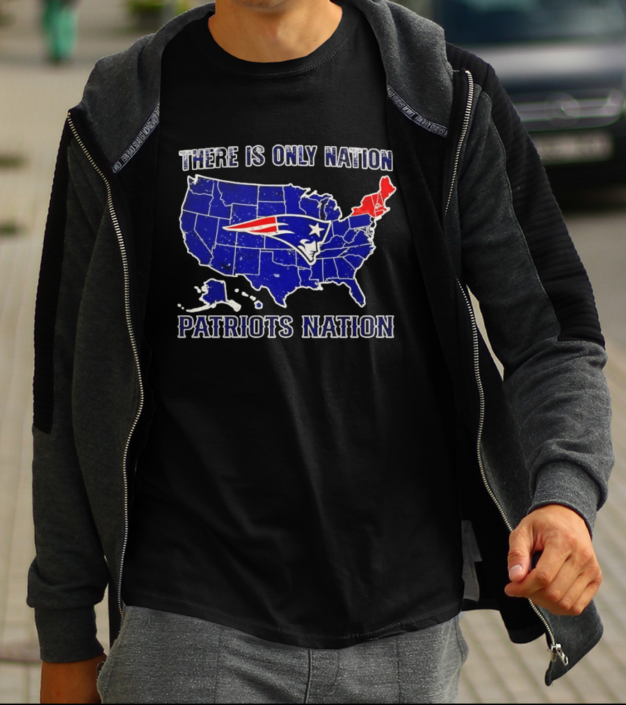 There Is Only Nation New England Patriots Nation Map T-Shirt