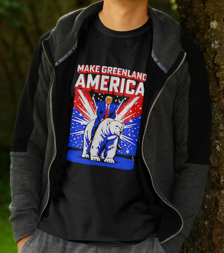Make Greenland America Trump Riding Polar Bear T-Shirt