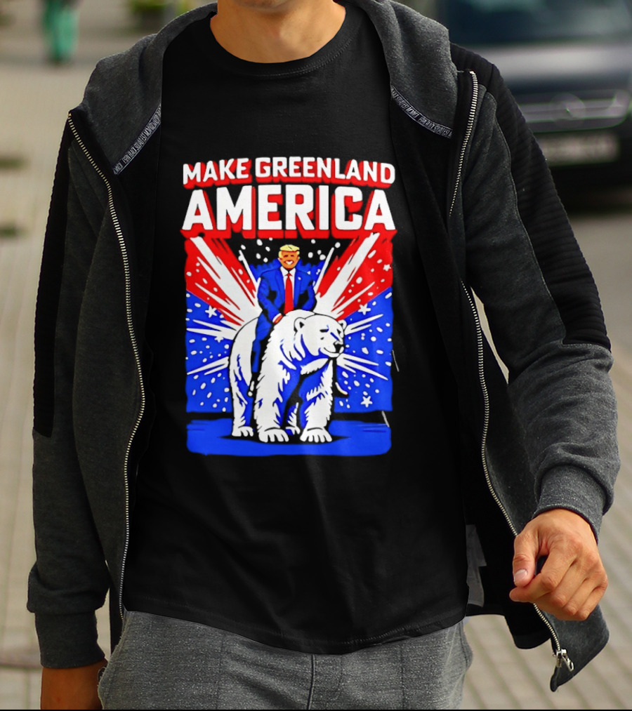 Make Greenland America Trump Riding Polar Bear T-Shirt