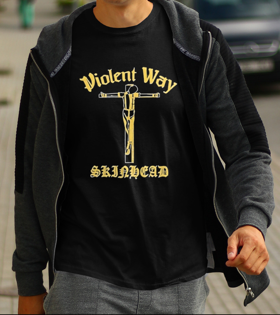 Violent Way Skinhead Crucifix T-Shirt