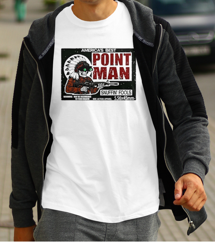 America's Best Point Man Snuffin' Fools Skeleton With Rifle .16245mm T-Shirt