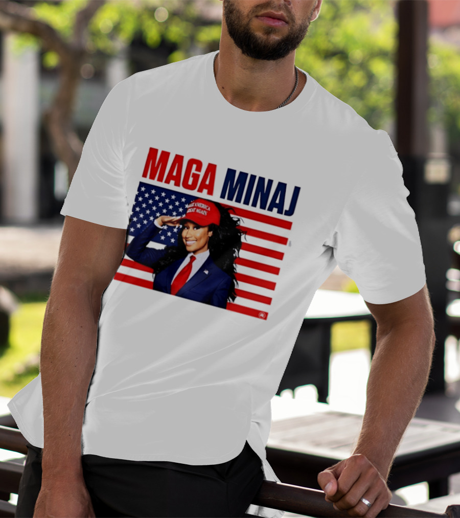 MAGA Minaj Make America Great Again America Flag T-Shirt