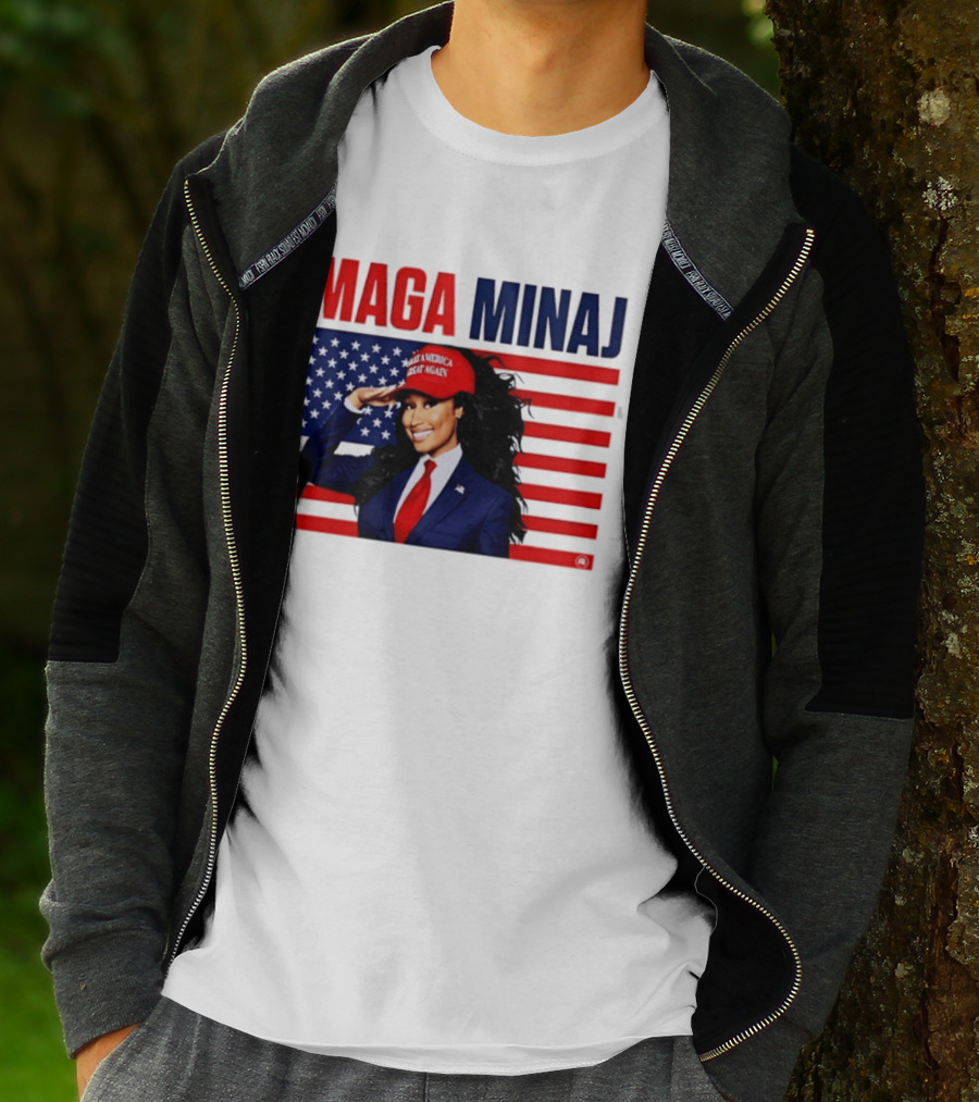 MAGA Minaj Make America Great Again America Flag T-Shirt
