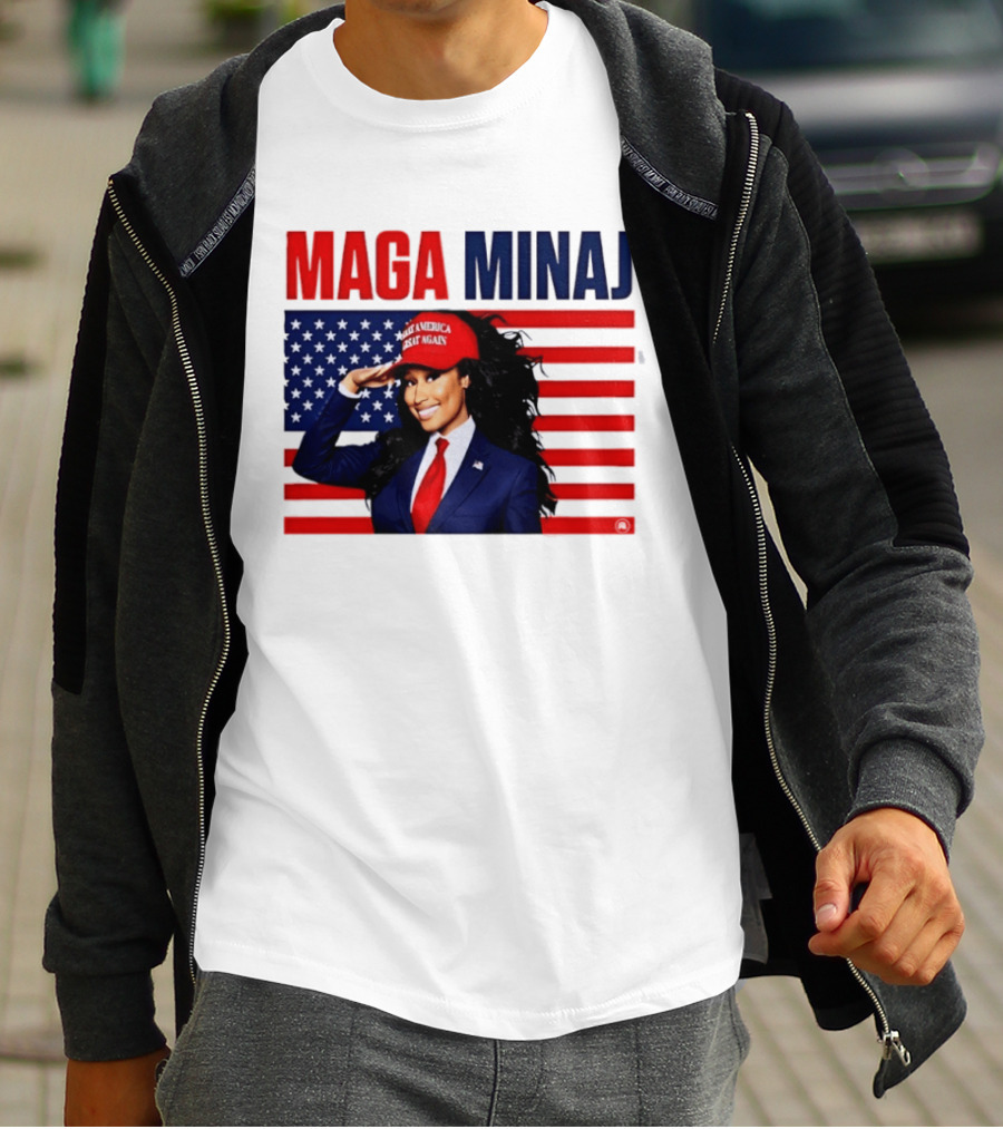 MAGA Minaj Make America Great Again America Flag T-Shirt