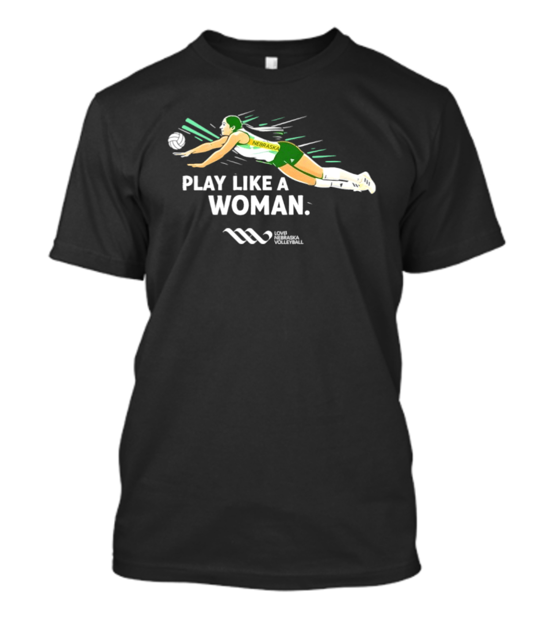 Nebraska Volleyball Play Like A Woman LOVB T-Shirt