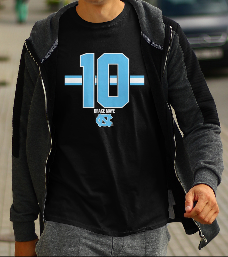 Drake Maye 10 North Carolina Tar Heels Football UNC T-Shirt