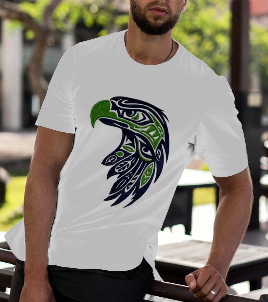 Seattle Seahawks Native American Tribal Art Eagle Head T-Shirt
