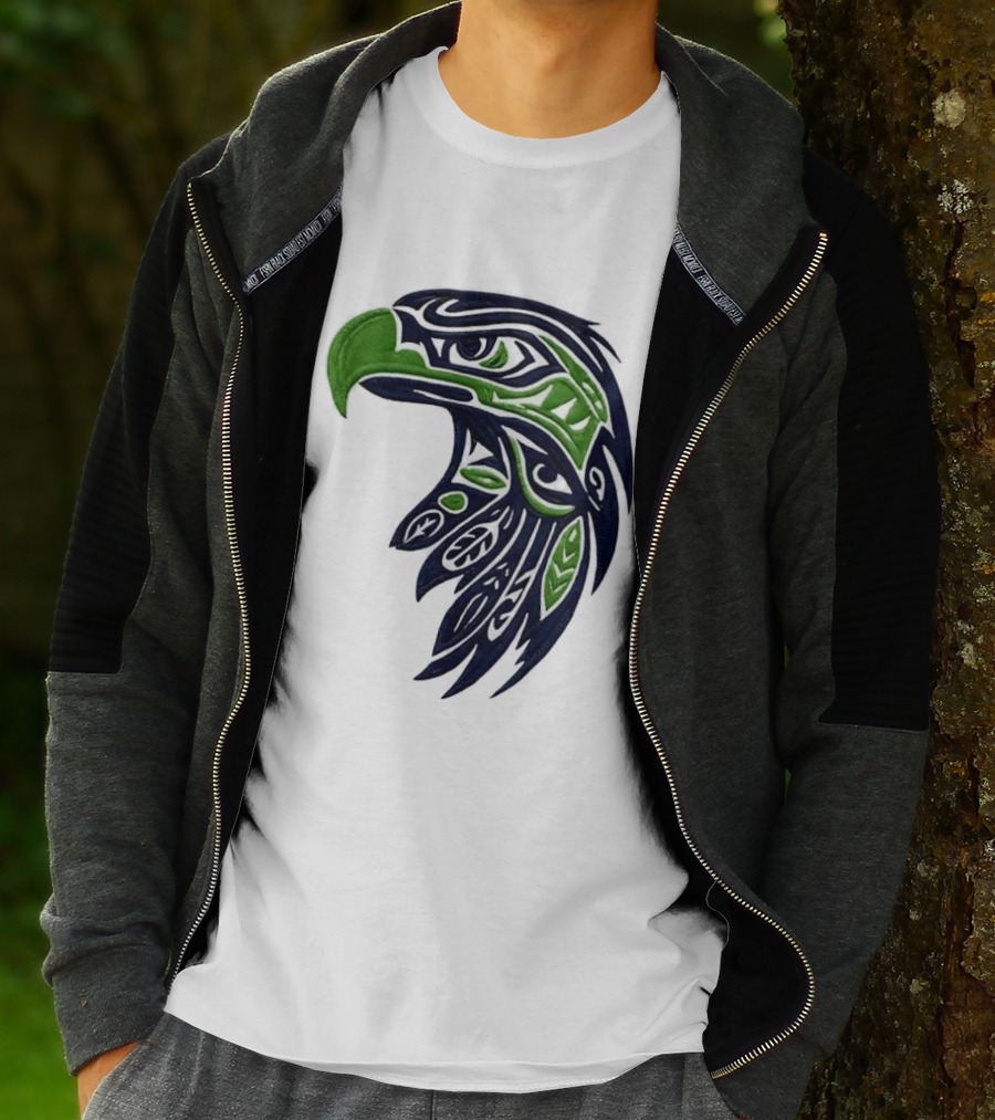 Seattle Seahawks Native American Tribal Art Eagle Head T-Shirt