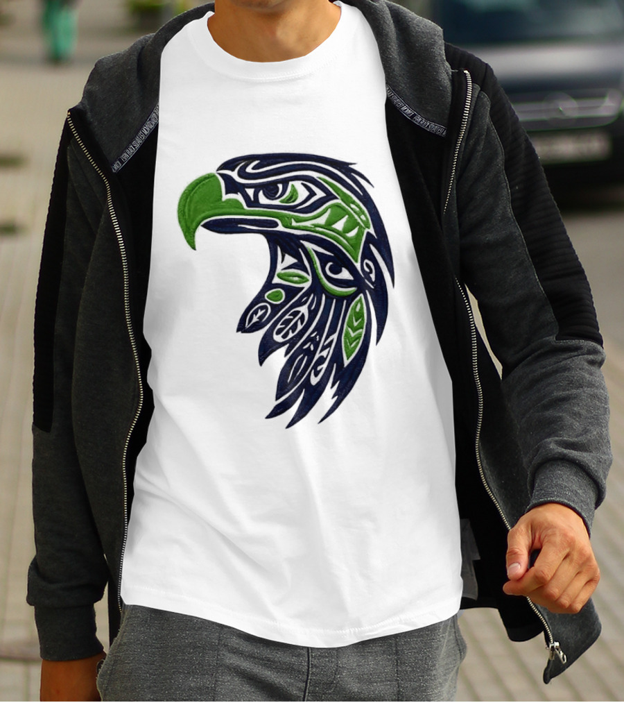 Seattle Seahawks Native American Tribal Art Eagle Head T-Shirt