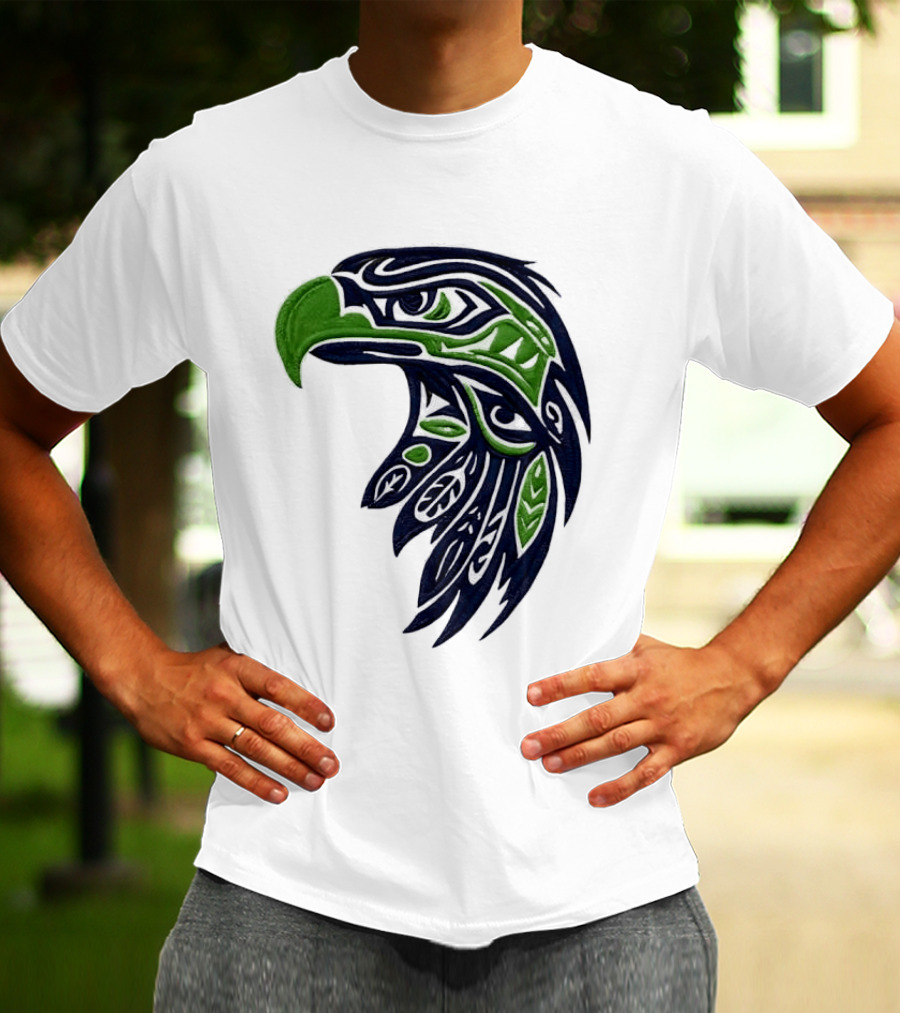 Seattle Seahawks Native American Tribal Art Eagle Head T-Shirt
