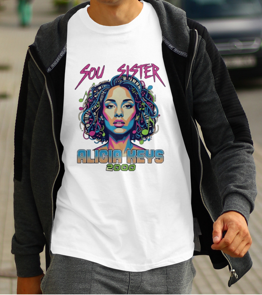 Soul Sister Alicia Keys 2000 Music Pop T-Shirt