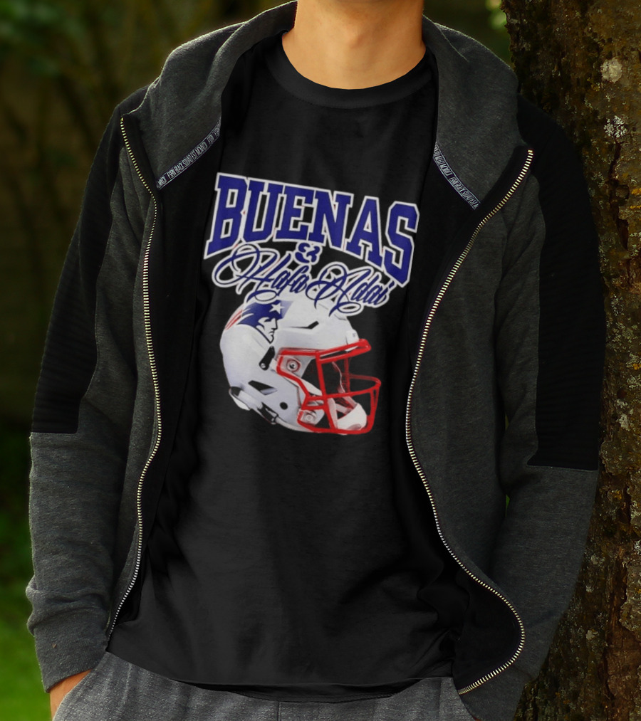 Buenas Hafa Adai New England Patriots Football Helmet T-Shirt