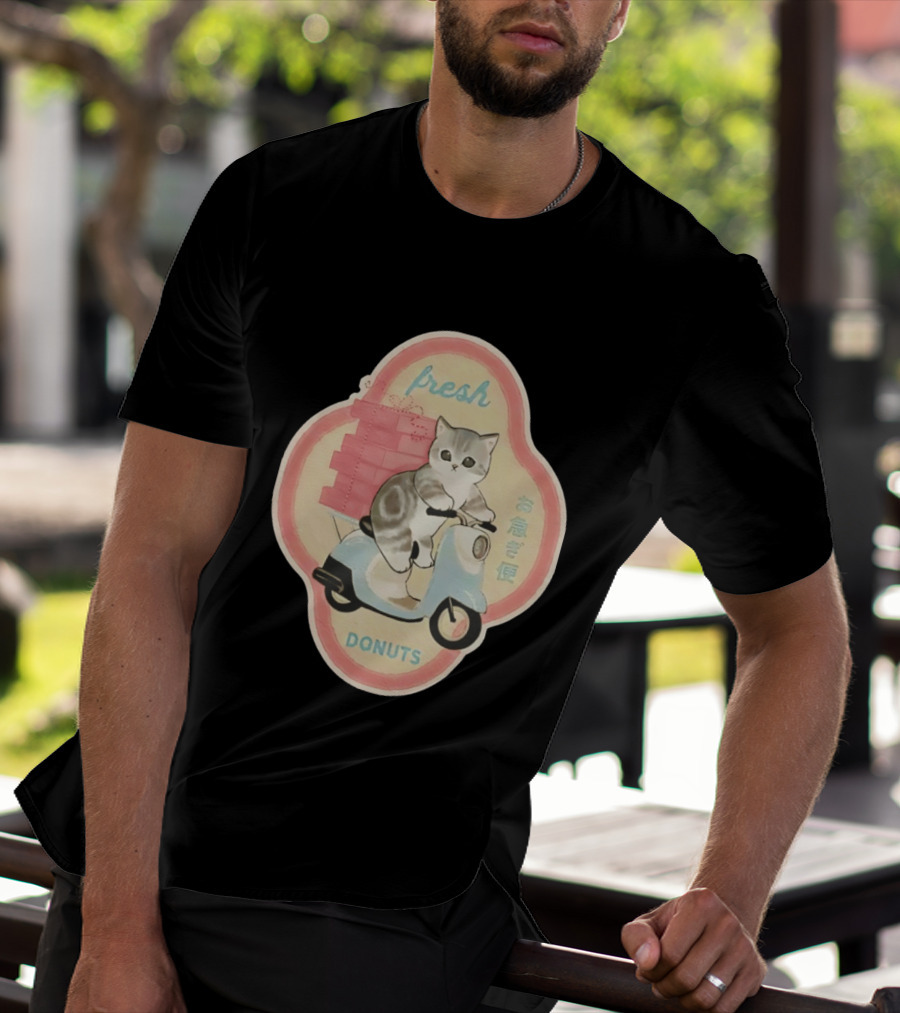 Fresh Cat Mofusand Donuts Delivery Scooter Japan T-Shirt