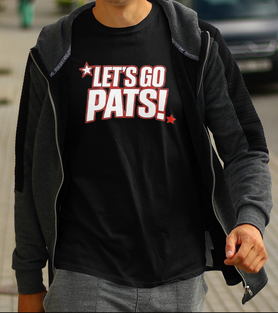New England Patriots Let's Go Pats Star Fan Cheer T-Shirt