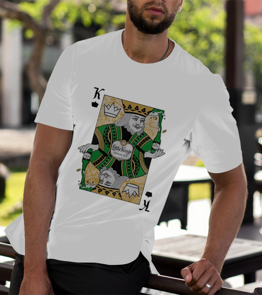Little Kings Cream Ale Playing Card King With Bottle T-Shirt