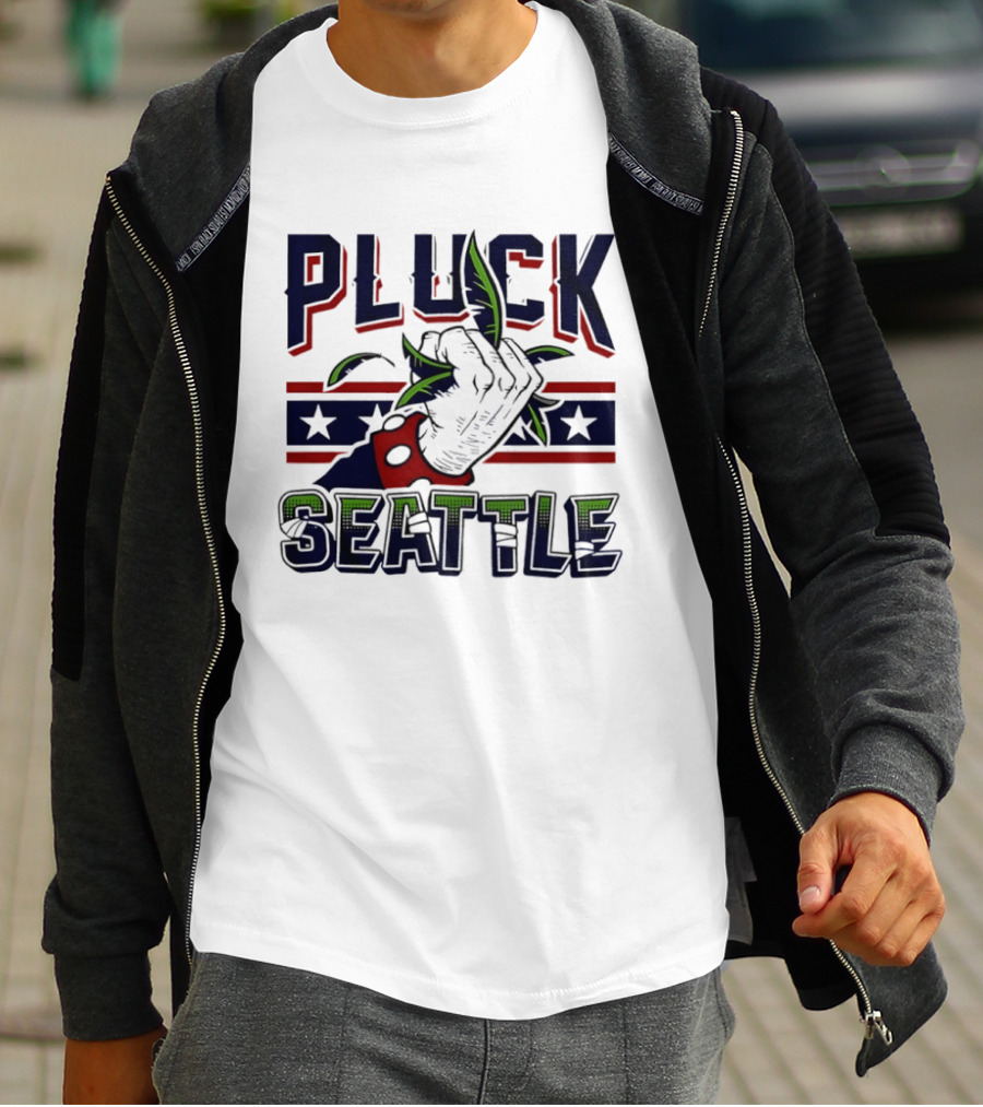 Pluck Seattle Seahawks Fist Stars And Stripes T-Shirt