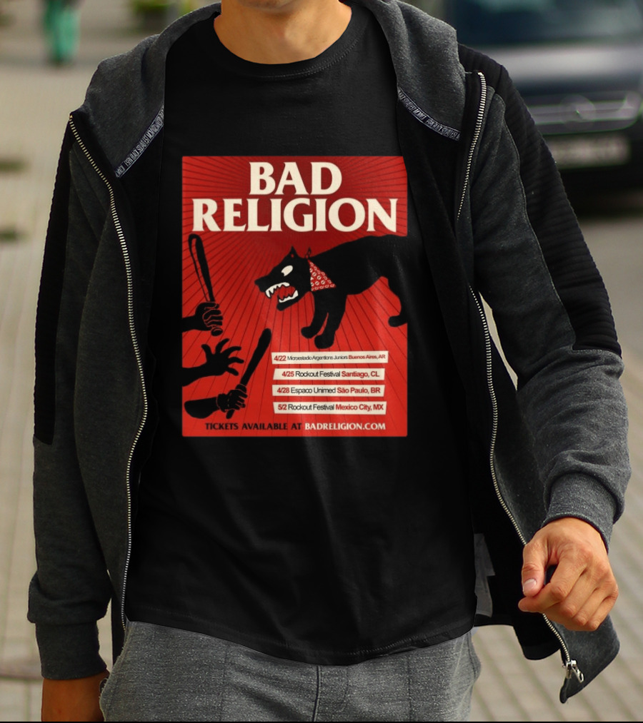 Bad Religion Tour 2026 Latin America Dates Buenos Aires Santiago São Paulo Mexico City T-Shirt