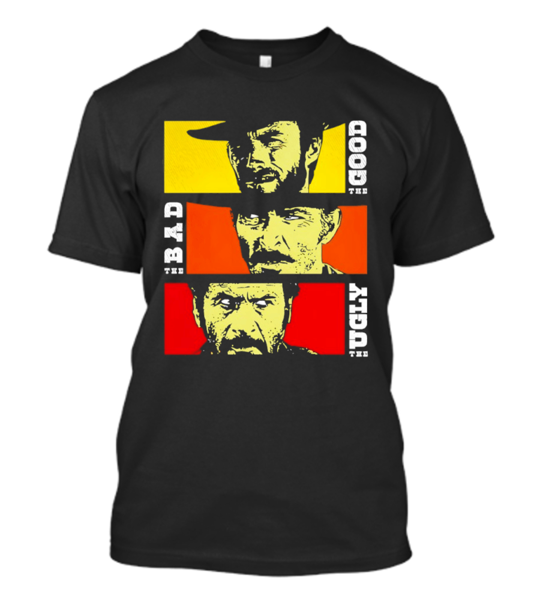 The Good The Bad The Ugly Cat Vertical Pop T-Shirt