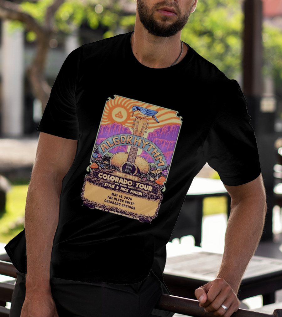 Algorhythm Colorado Tour May 2026 The Black Sheep Colorado Springs Style & Nick Poulin T-Shirt