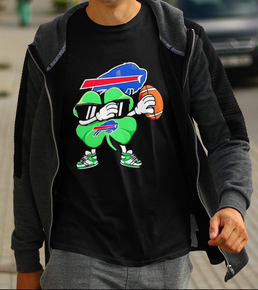 Buffalo Bills St Patrick's Day Shamrock Football T-Shirt