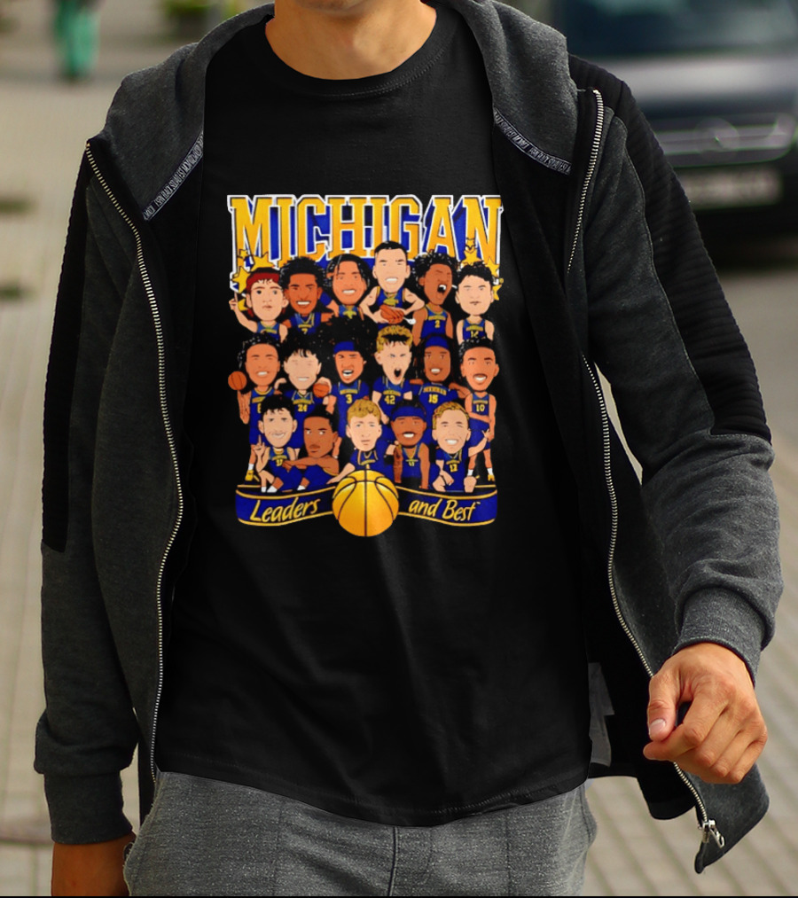 Michigan Wolverines Leaders And Best Basketball Team Players T-Shirt
