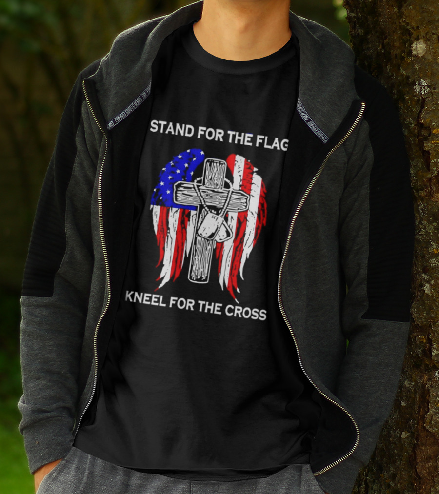 Stand For The Flag Kneel For The Cross USA Wings T-Shirt