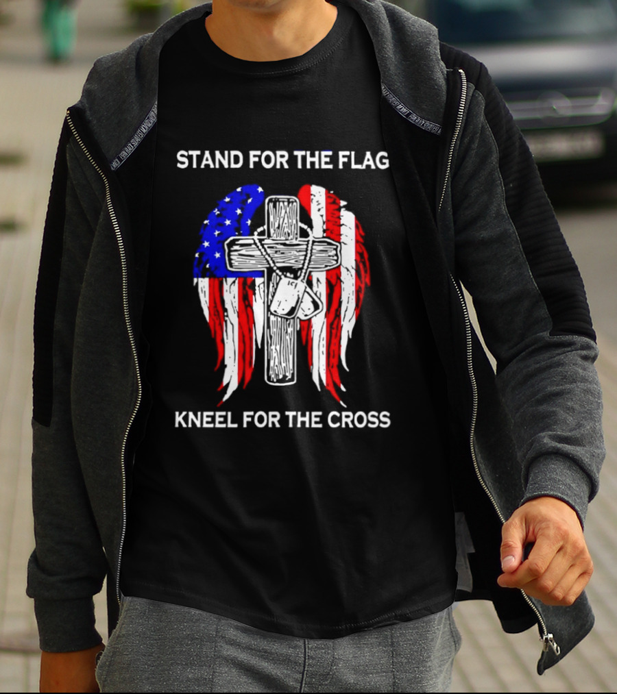 Stand For The Flag Kneel For The Cross USA Wings T-Shirt