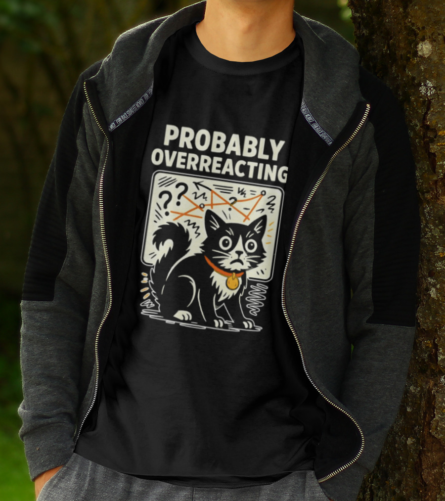 Tuxedo Cat Probably Overreacting Funny Chart Analysis T-Shirt
