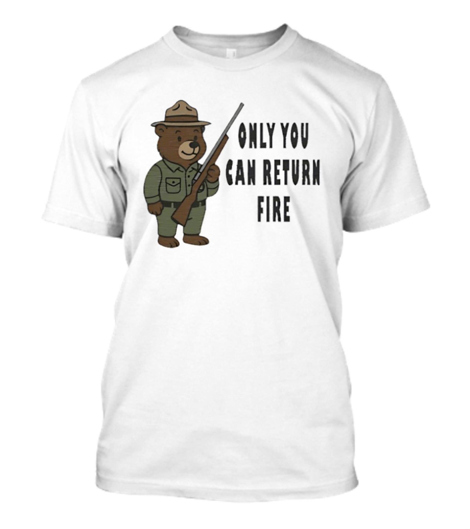Smokey Bear Only You Can Return Fire Ranger Rifle T-Shirt