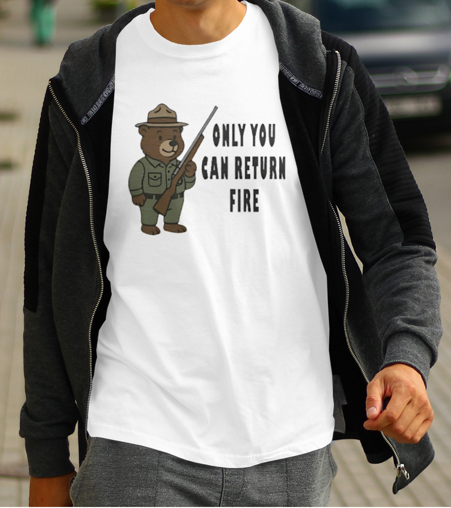 Smokey Bear Only You Can Return Fire Ranger Rifle T-Shirt