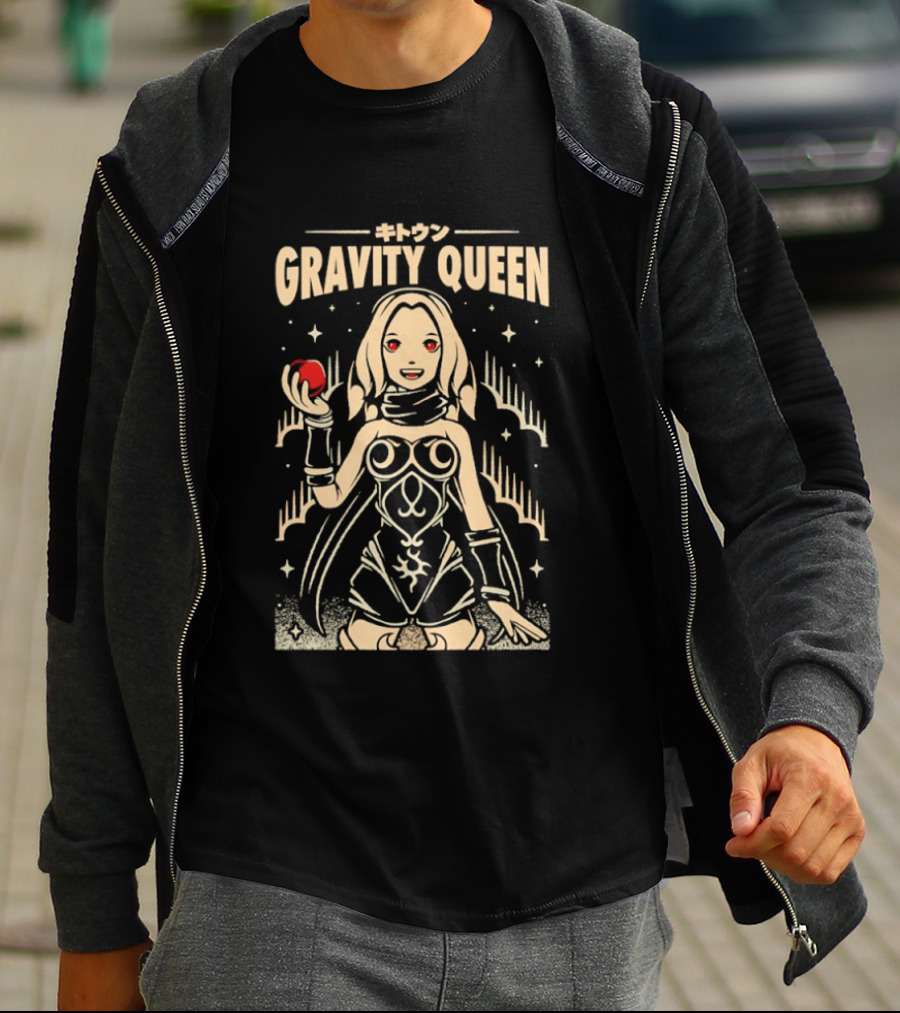 Gravity Queen Kat With Red Apple And Stars T-Shirt