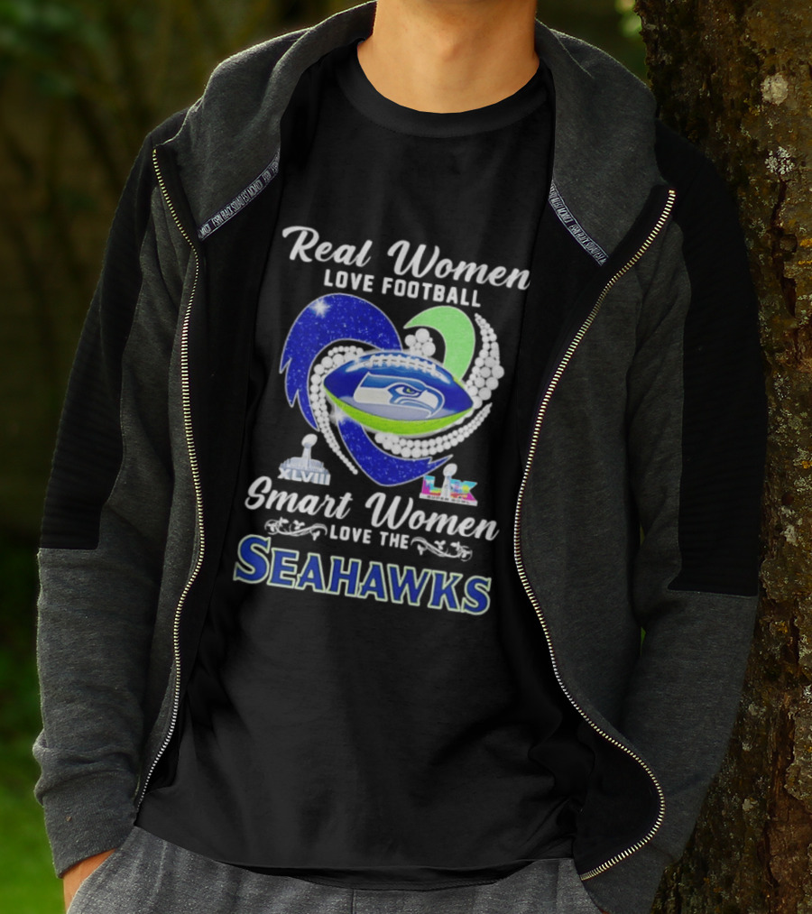 Real Women Love Football Smart Women Love The Seattle Seahawks Super Bowl XLVIII Champions T-Shirt