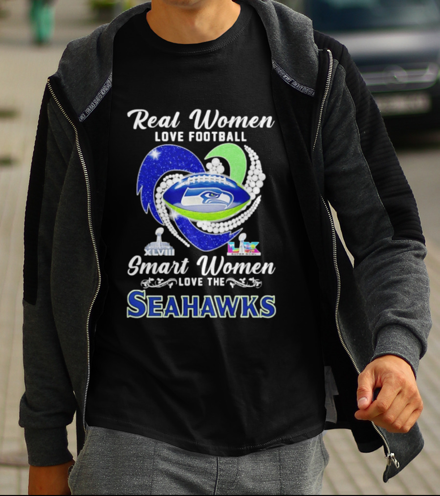 Real Women Love Football Smart Women Love The Seattle Seahawks Super Bowl XLVIII Champions T-Shirt